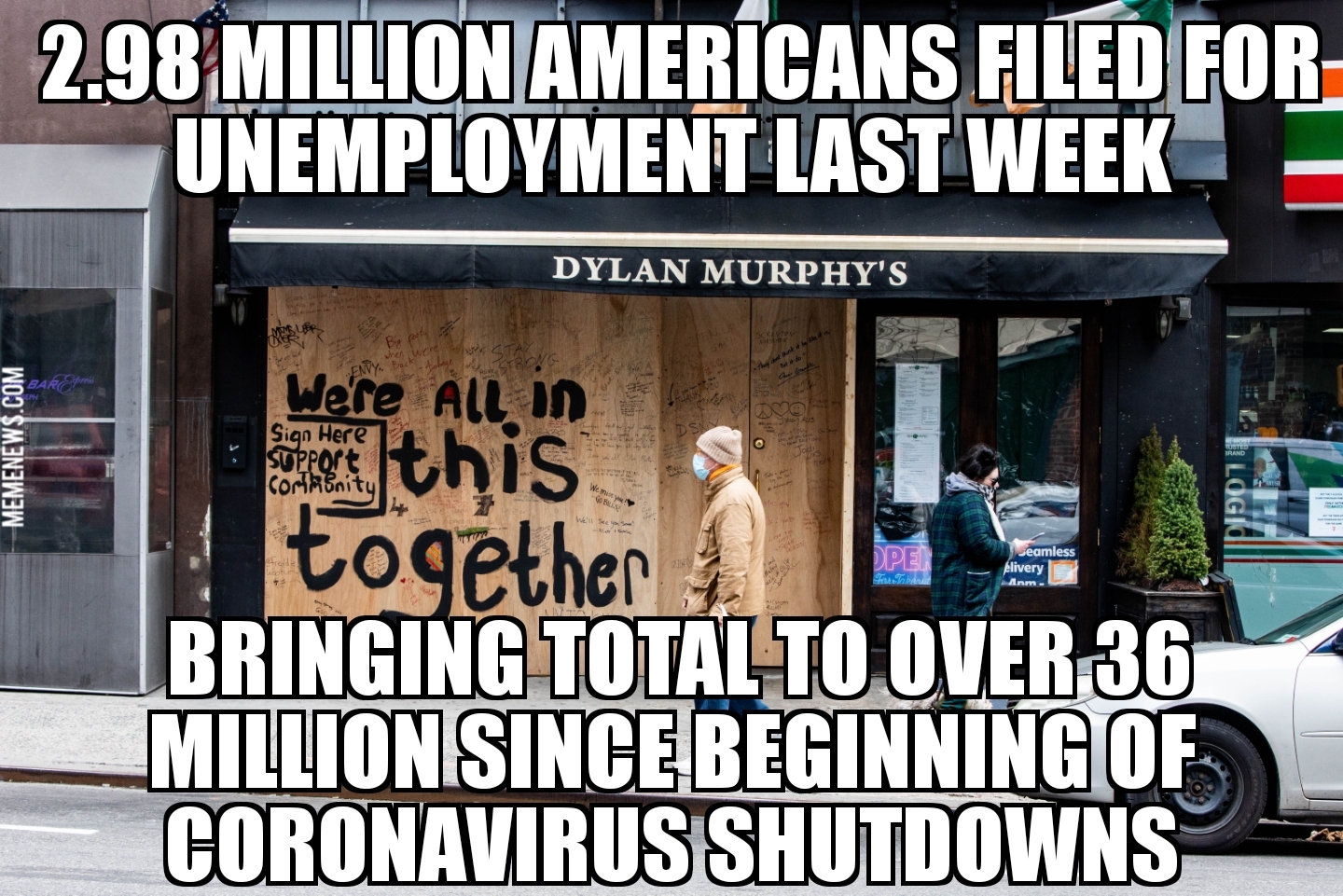 2.98 million more Americans file for unemployment