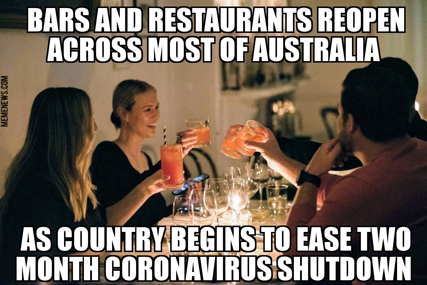 Bars and restaurants reopen in Australia