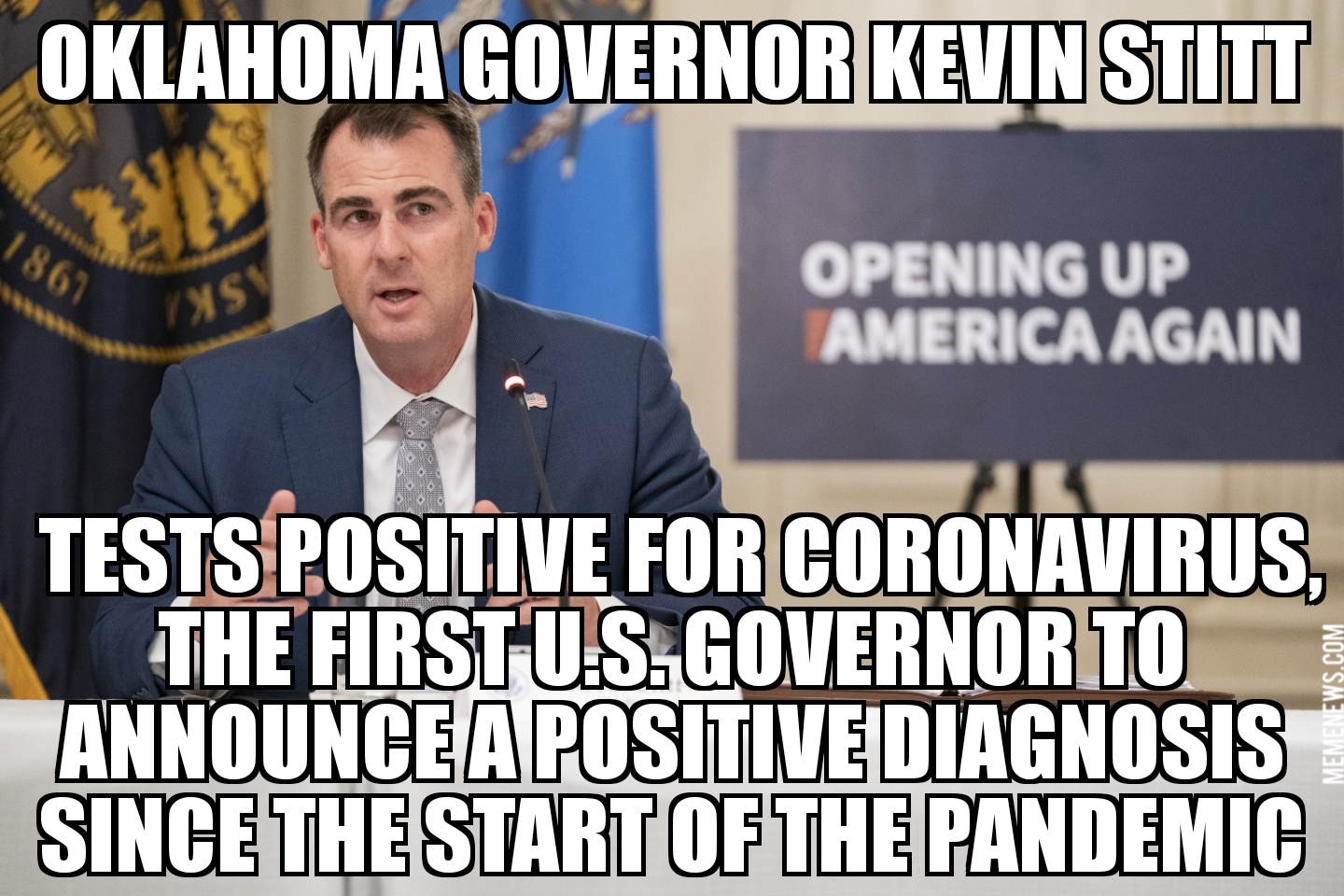 Oklahoma governor Kevin Stitt tests positive for coronavirus