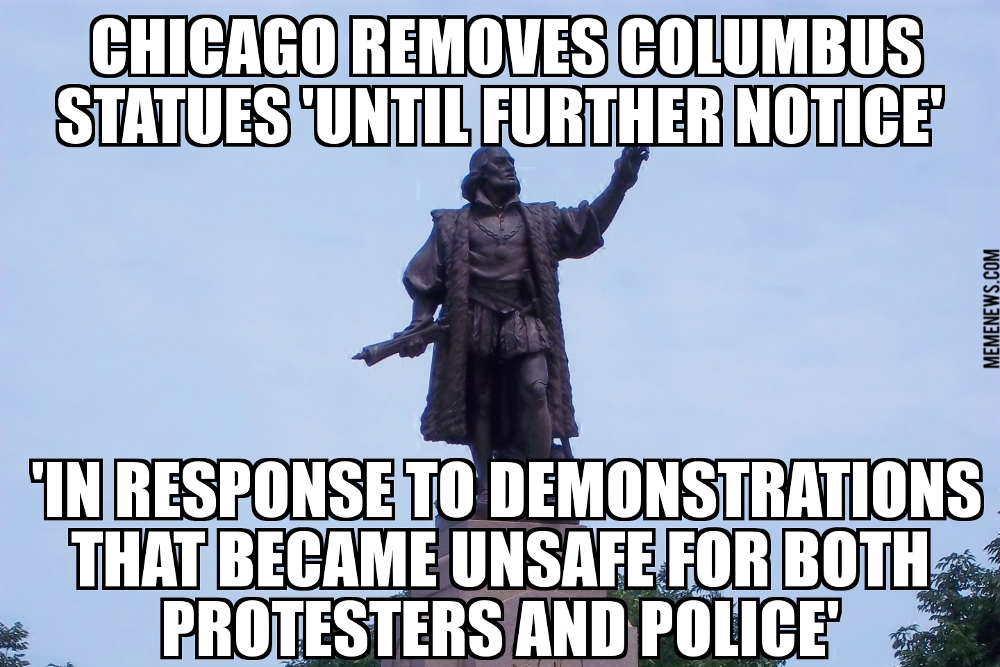 Chicago removes Columbus statues