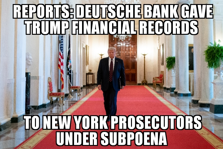 Deutsche Bank gives prosecutors Trump financials