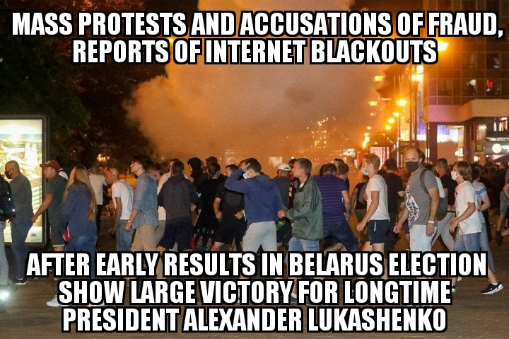 Mass protests in Belarus amid calls of election fraud