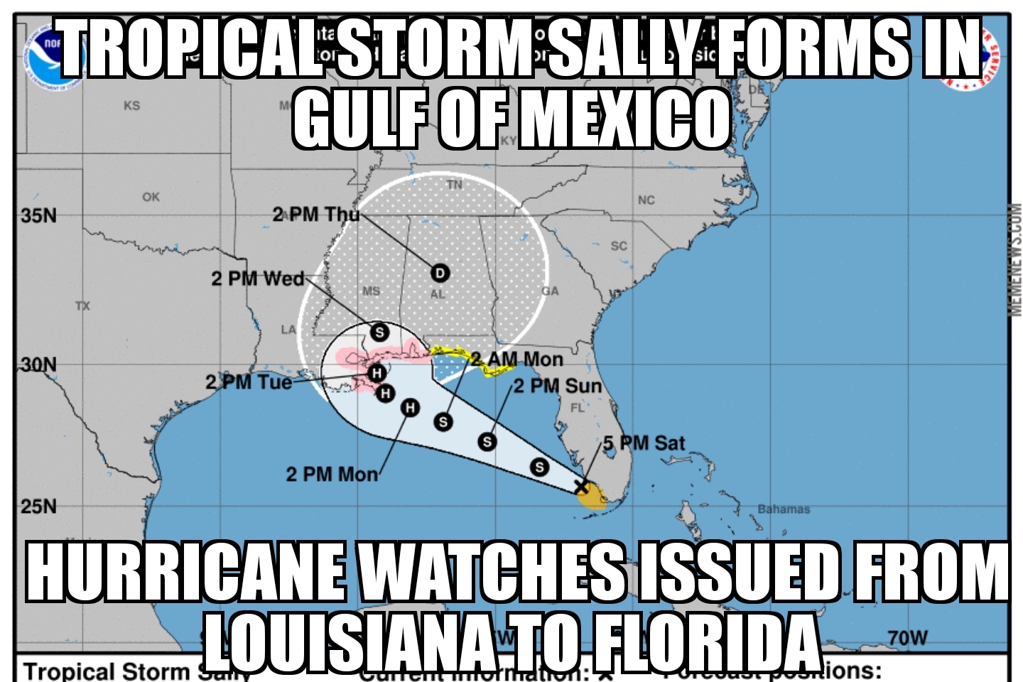 Tropical Storm Sally forms