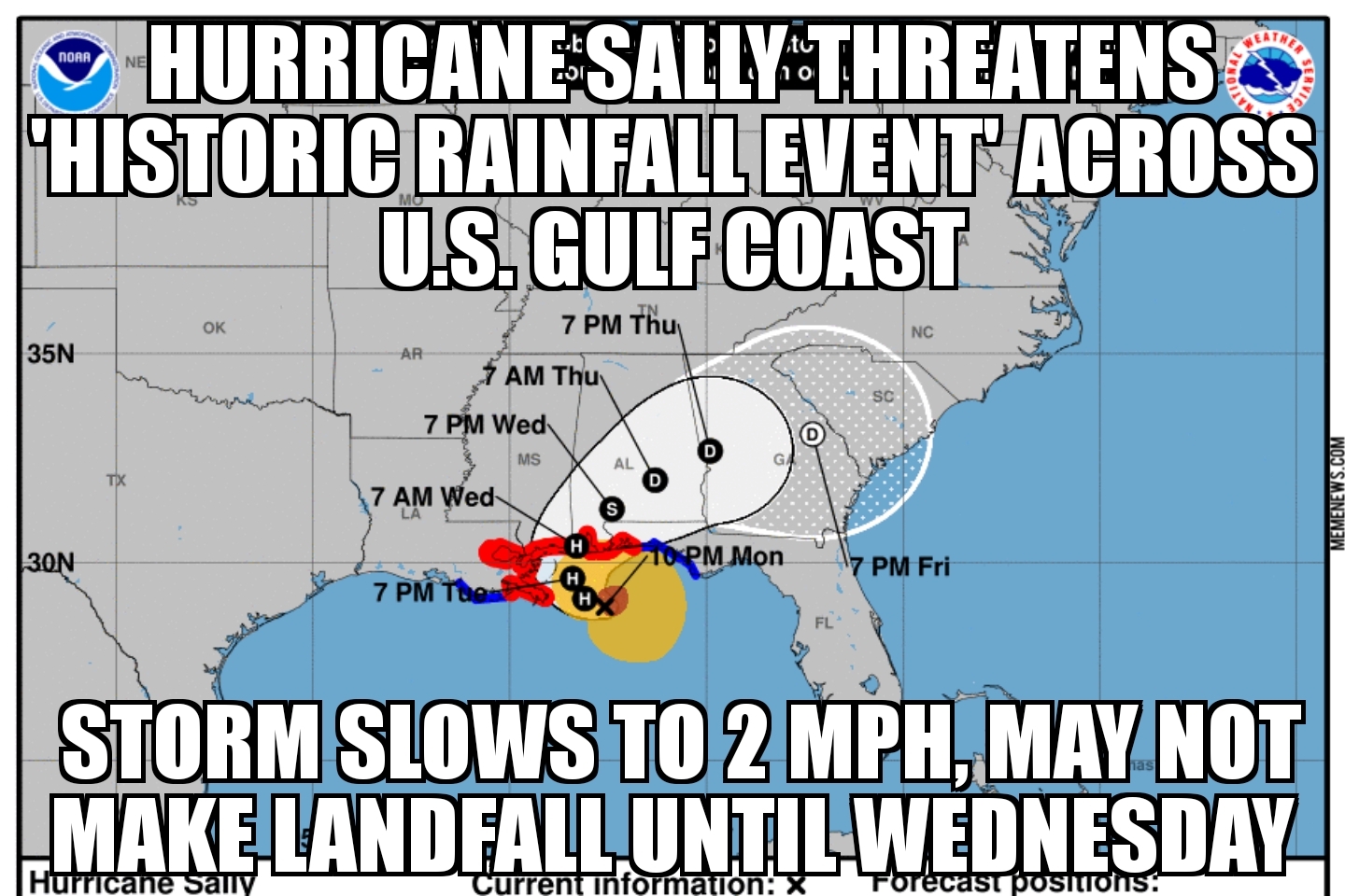 Hurricane Sally slows