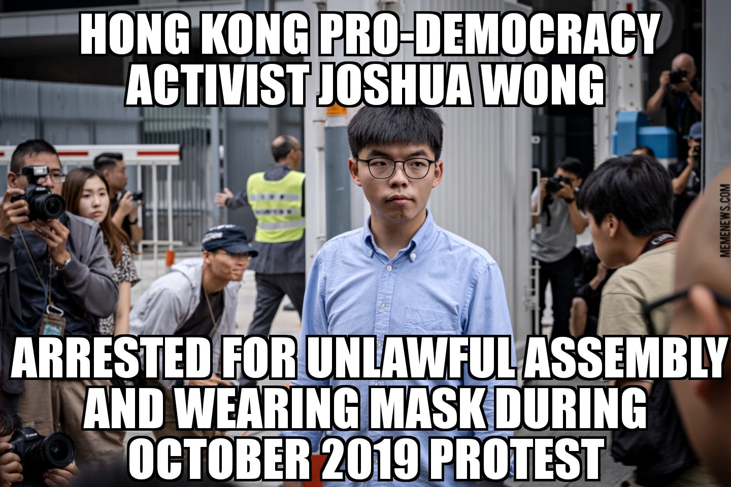 Joshua Wong arrested for wearing mask