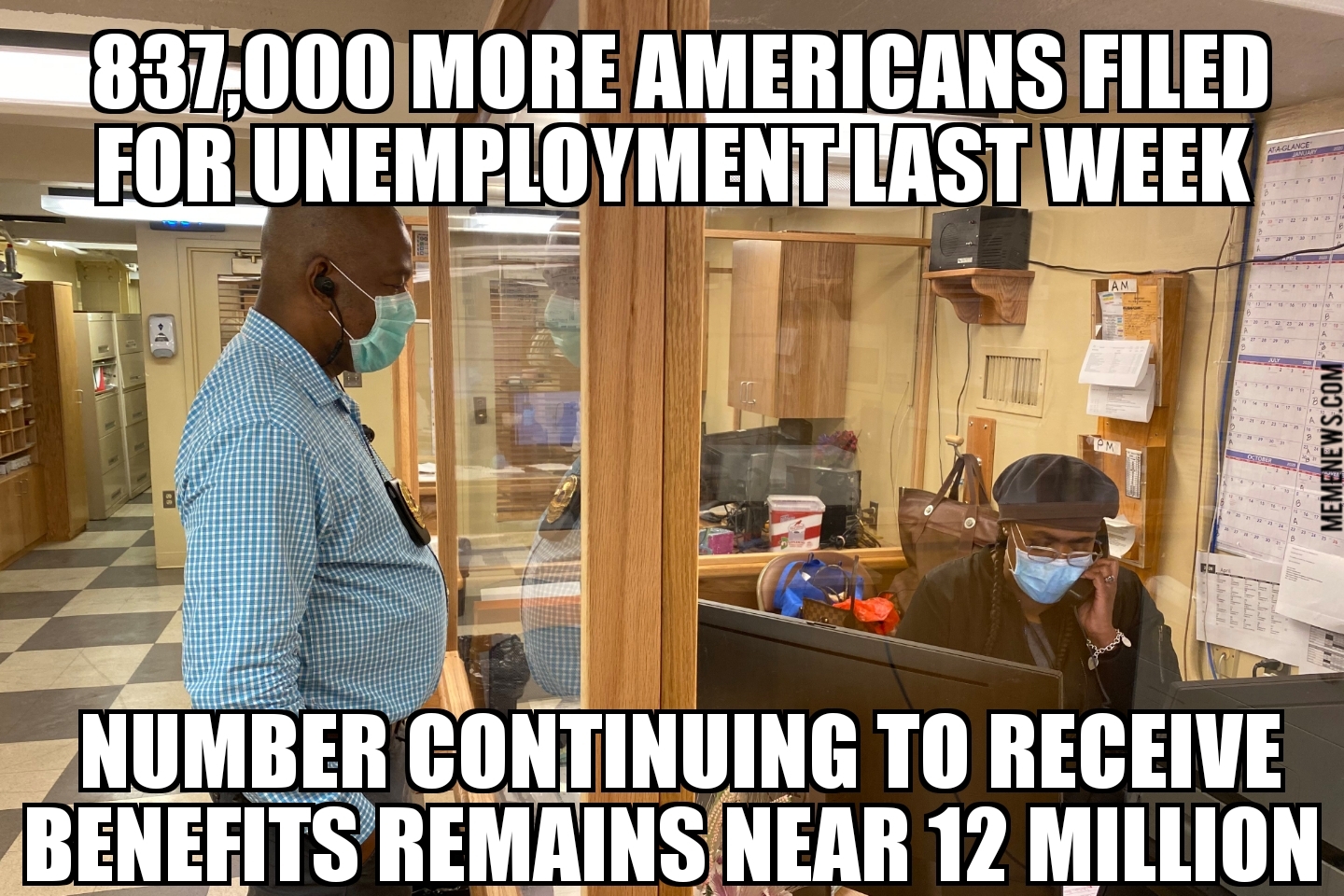 837,000 more Americans apply for unemployment