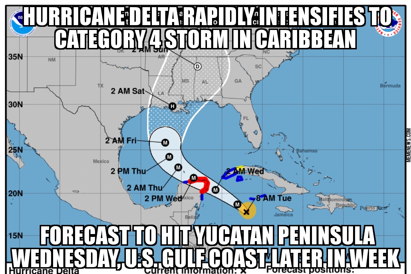 Hurricane Delta becomes category 4