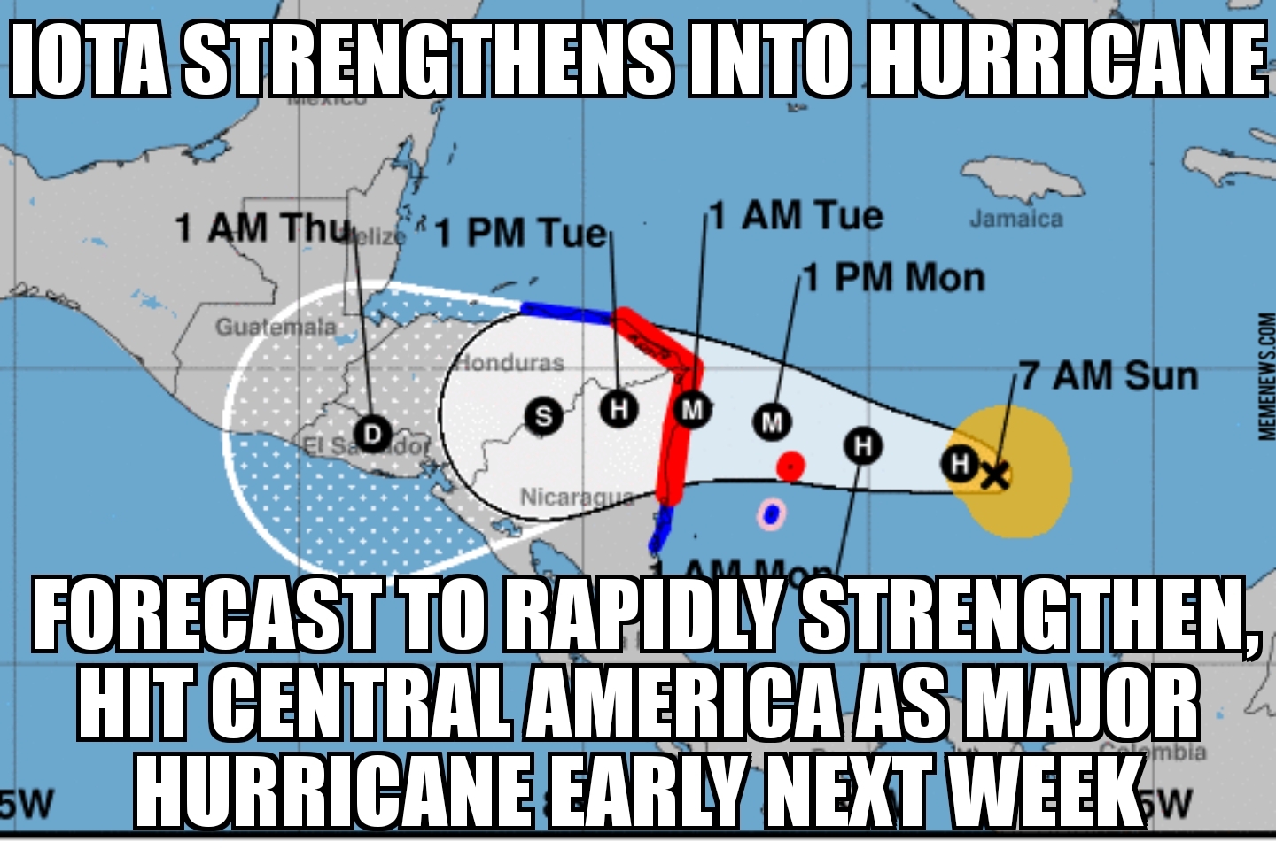 Hurricane Iota forms
