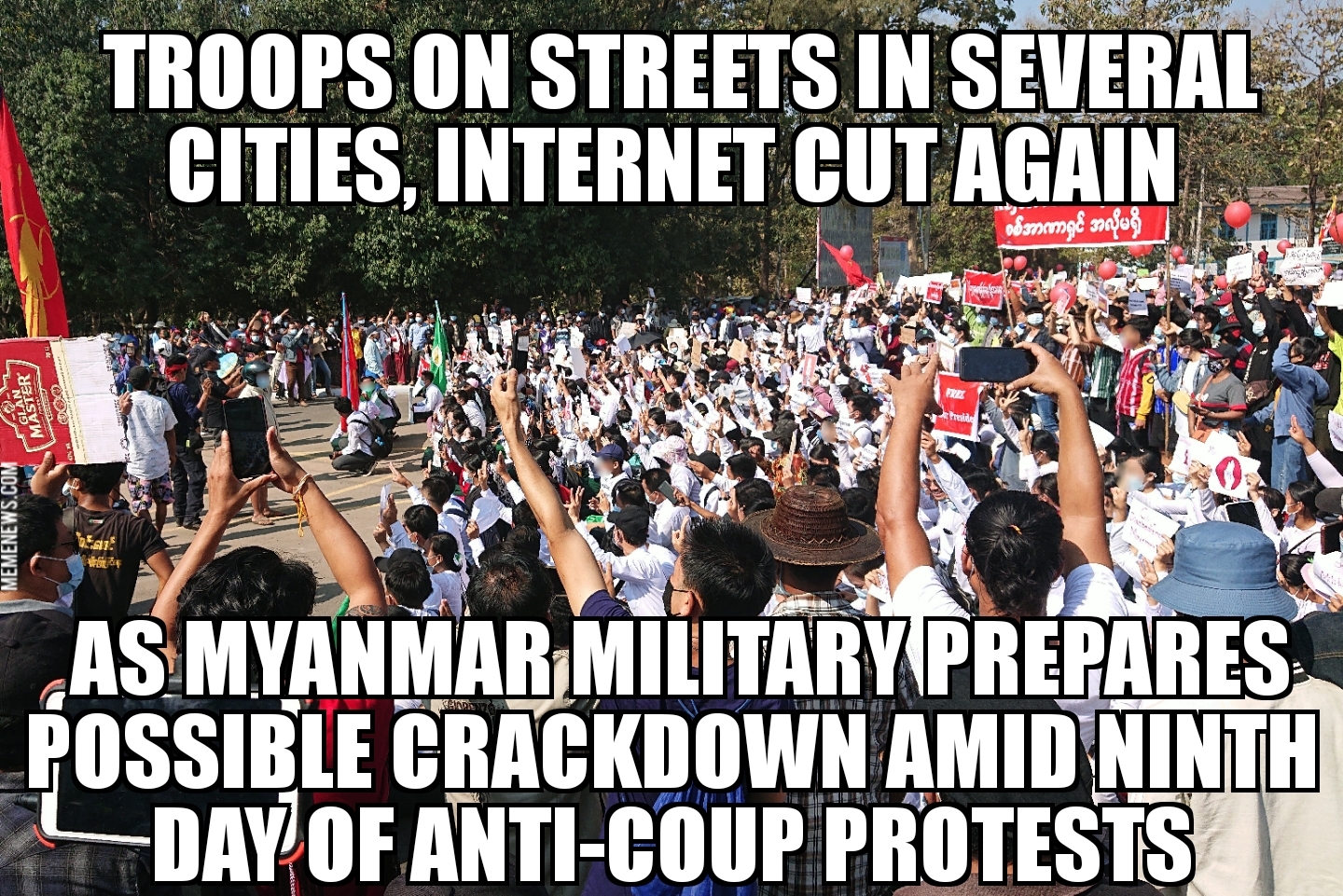 Myanmar internet cut amid coup protests