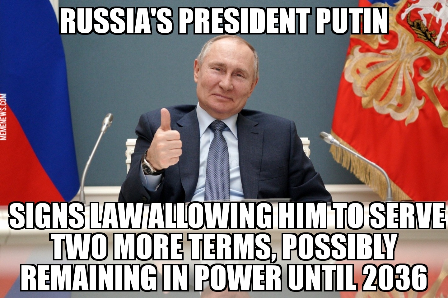 Putin signs law allowing him to serve two more terms