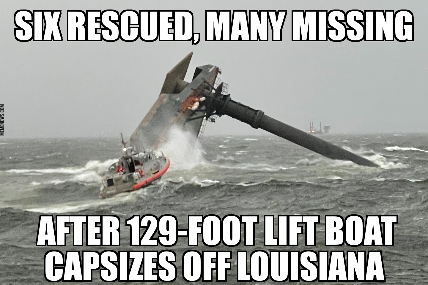 Louisiana lift boat capsizes