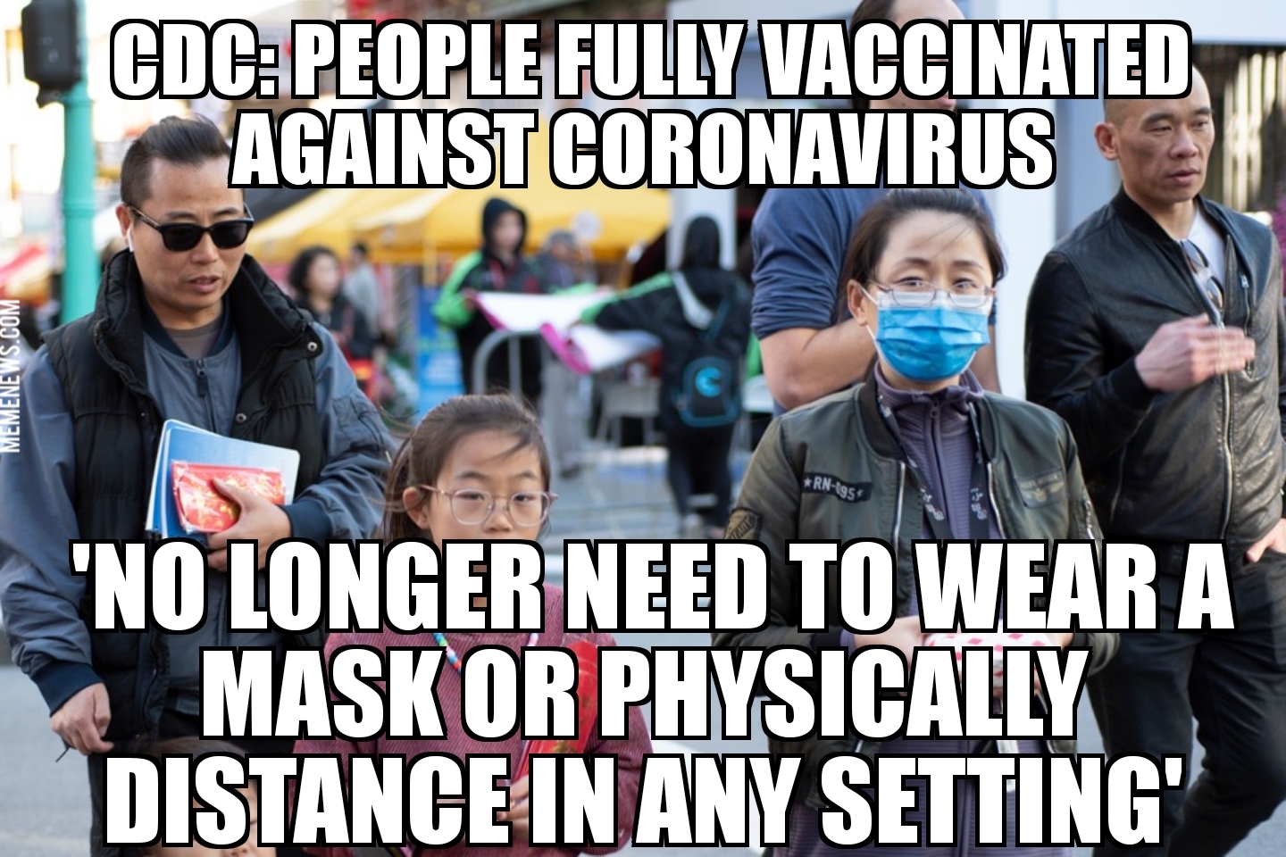 CDC: vaccinated people don’t need masks