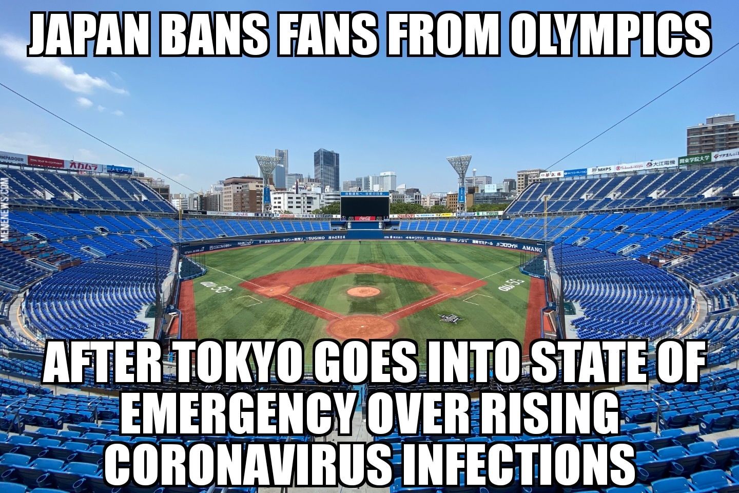 Japan bans fans from Olympics