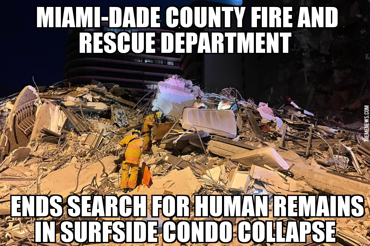 Search for human remains ends in Florida collapse