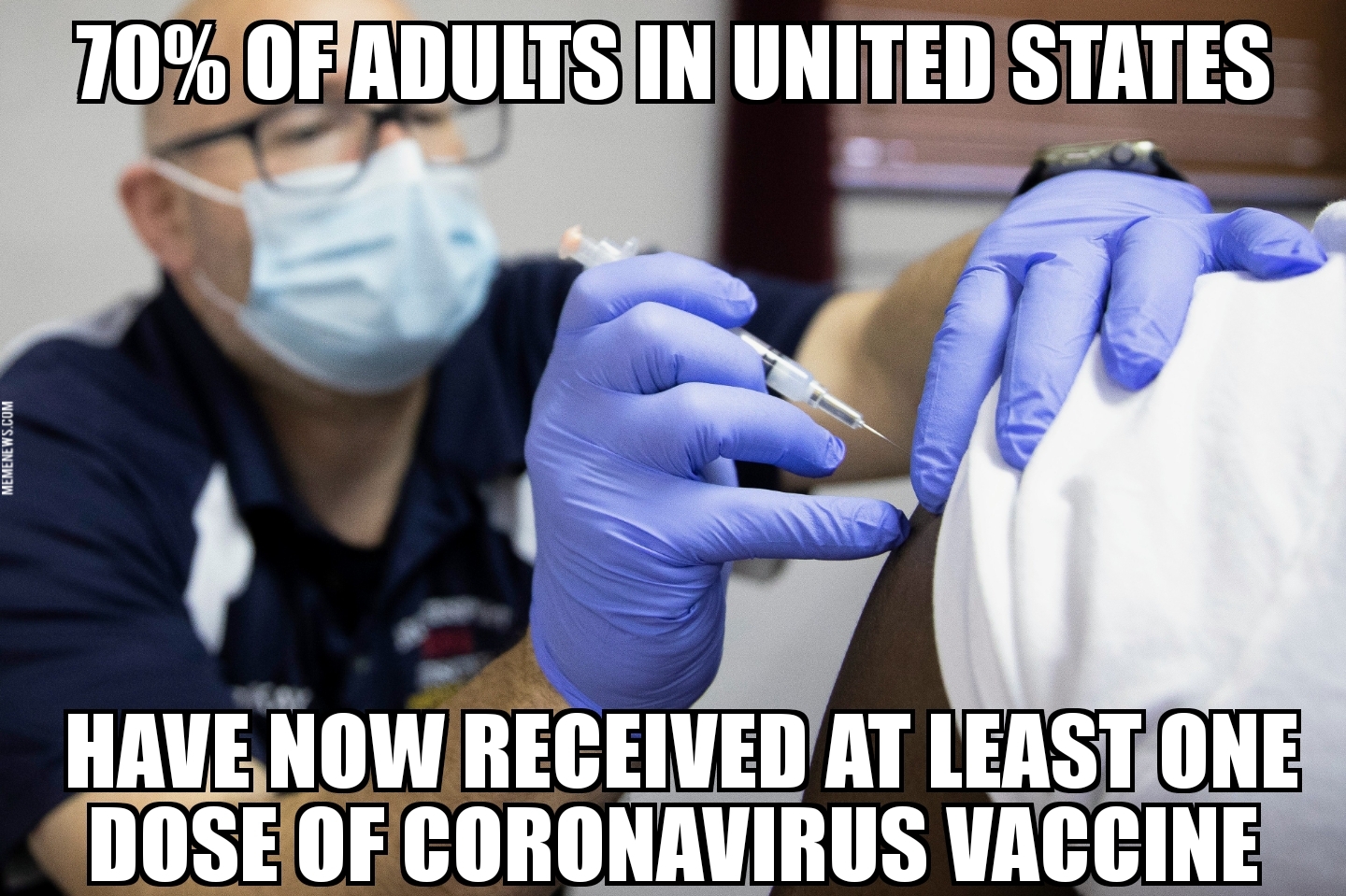 70% of U.S. adults vaccinated