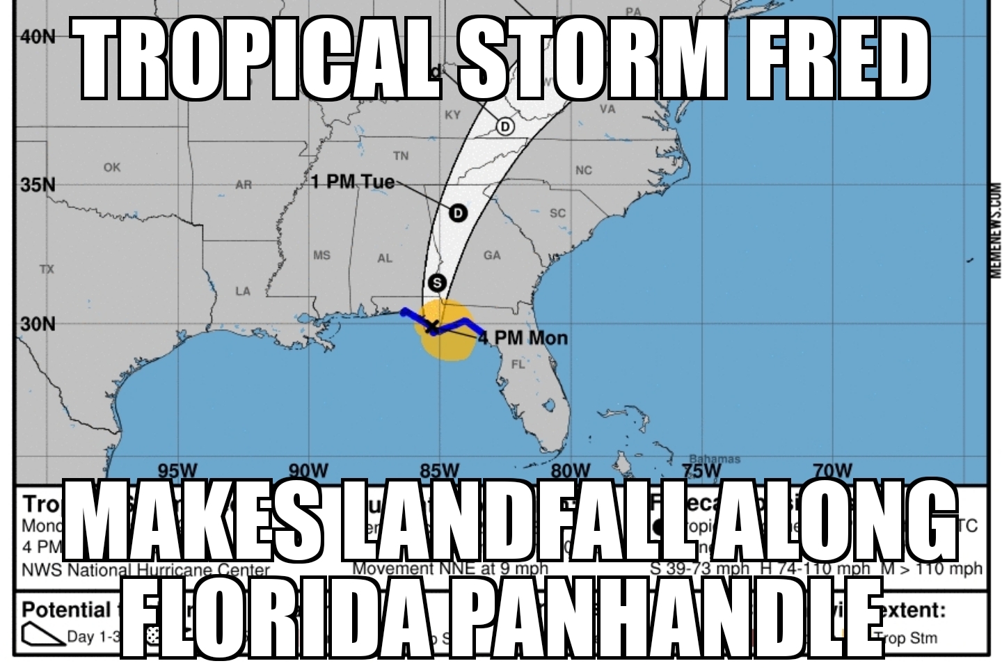 Fred makes landfall