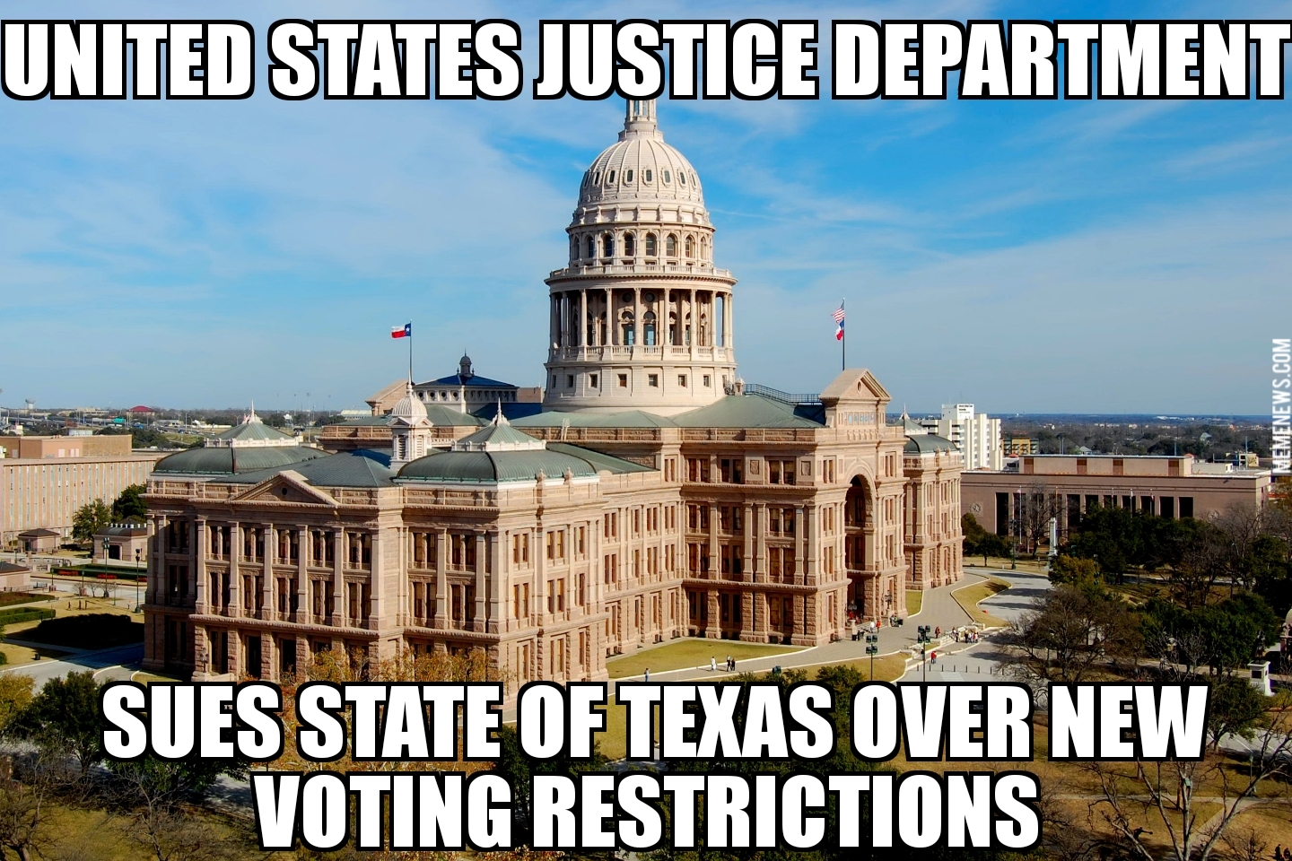 DOJ sues Texas over voting law