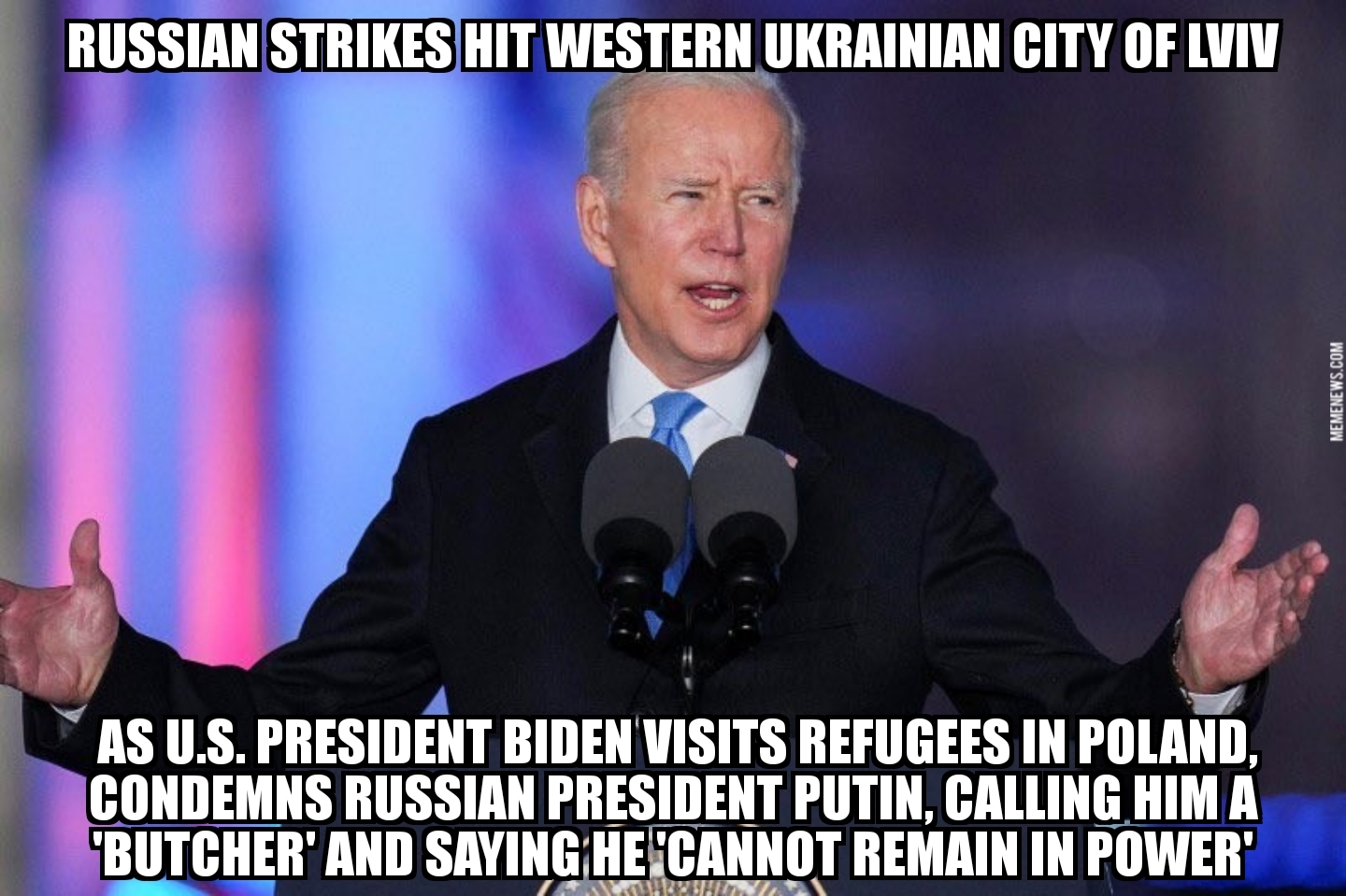 Biden condemns Putin as strikes hit Lviv
