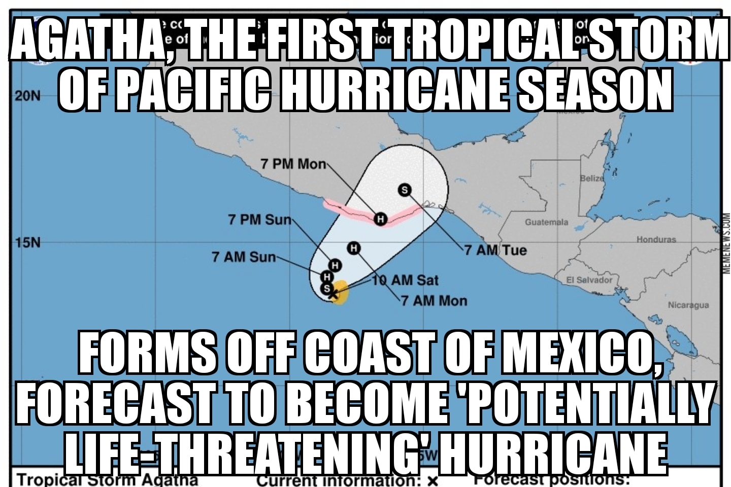 Tropical Storm Agatha forms