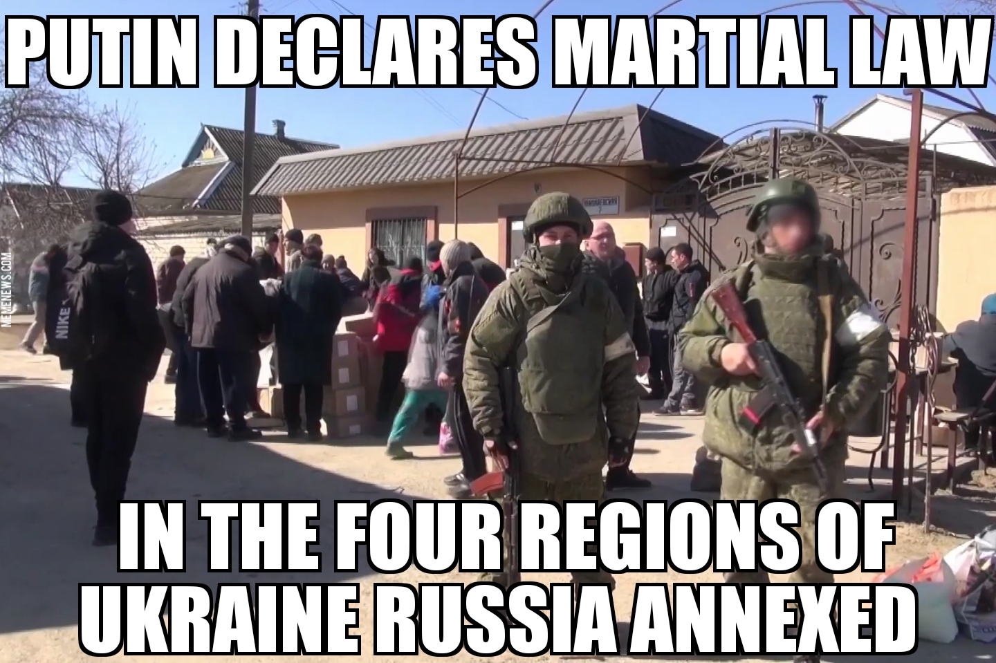 Putin declares martial law in annexed regions
