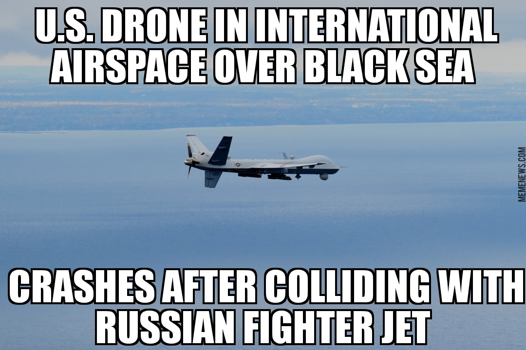 U.S. drone crashes after hitting Russian jet