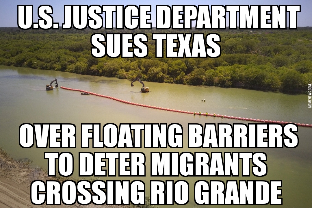 DOJ sues Texas over border barriers