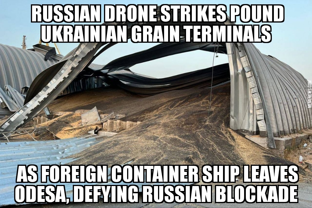 Russia hits Ukraine grain terminals