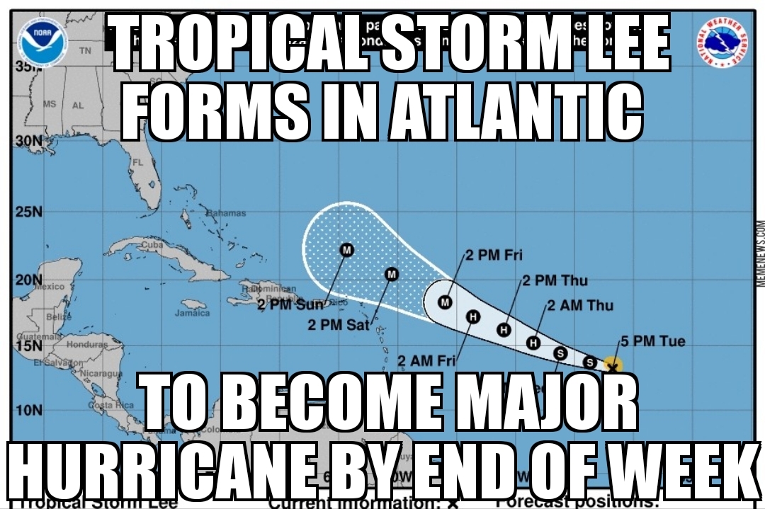 Tropical Storm Lee forms