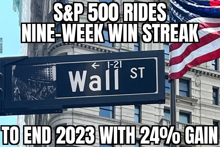 S&P 500 ends 2023 up