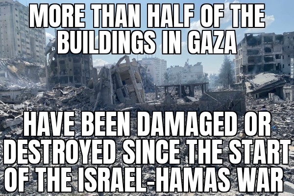 Half of Gaza buildings damaged