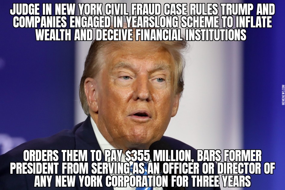 Trump ordered to pay $355 million in fraud case
