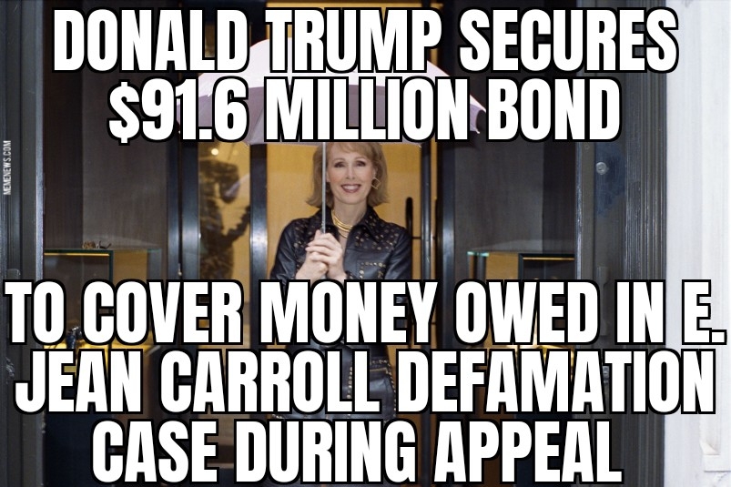 Trump posts bond in E. Jean Carroll case