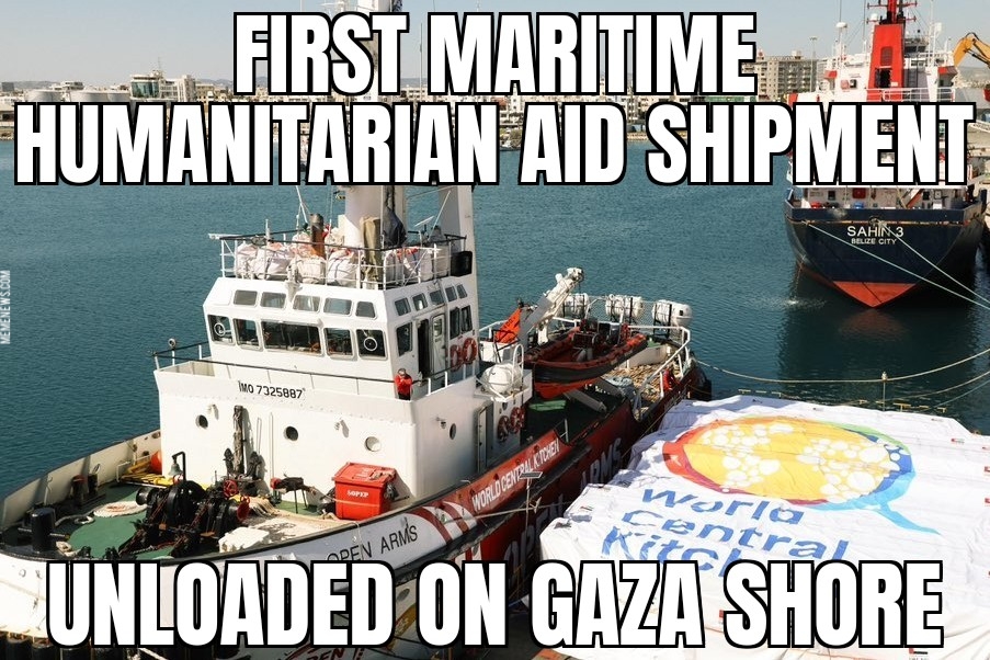 Maritime humanitarian aid reaches Gaza