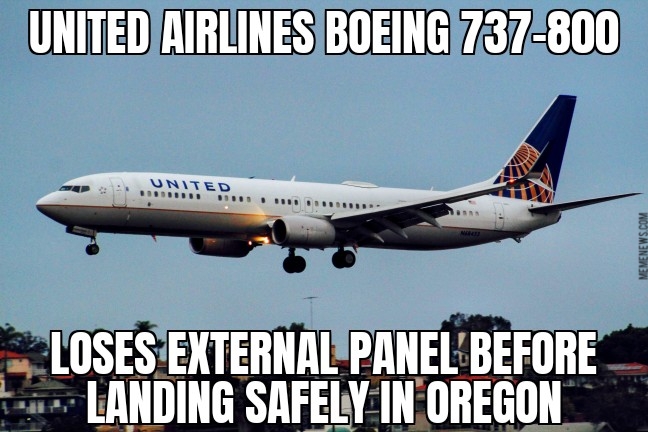 United 737 loses exterior panel
