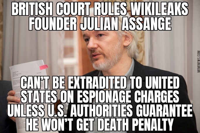 Court rules Julian Assange can’t be extradited