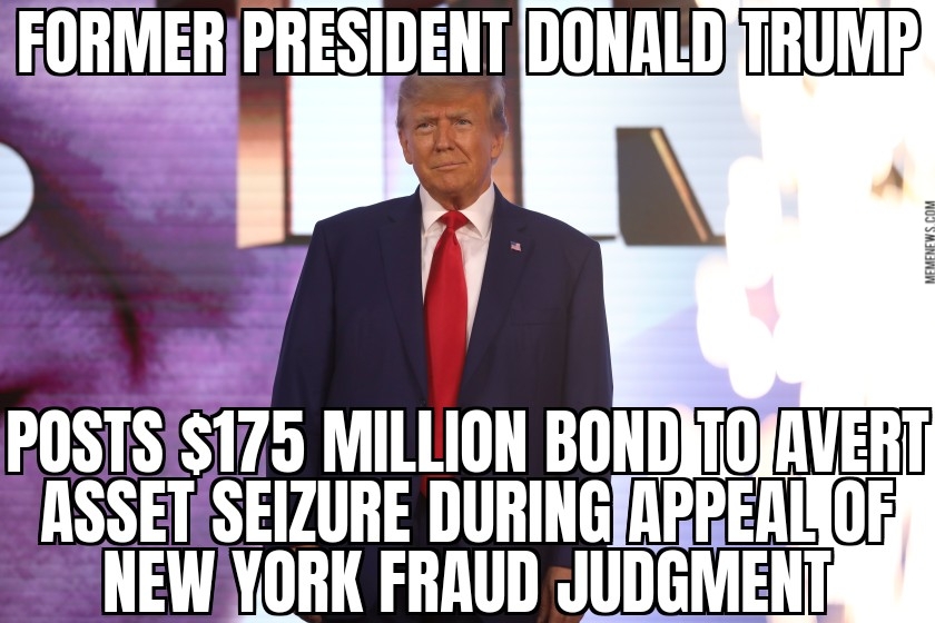 Trump posts bond in New York
