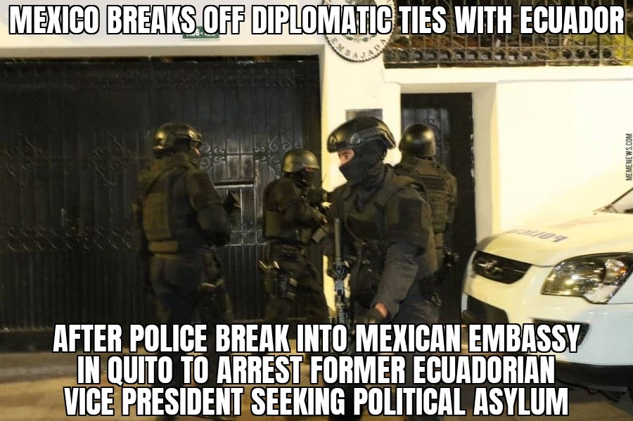 Ecuador police raid Mexican Embassy