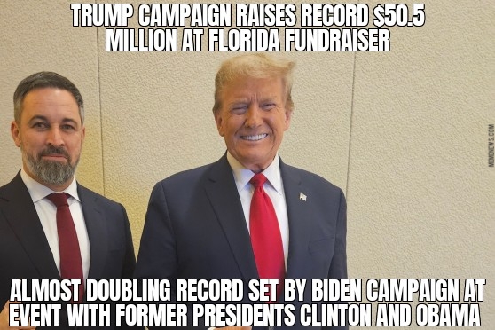 Trump doubles Biden fundraising record