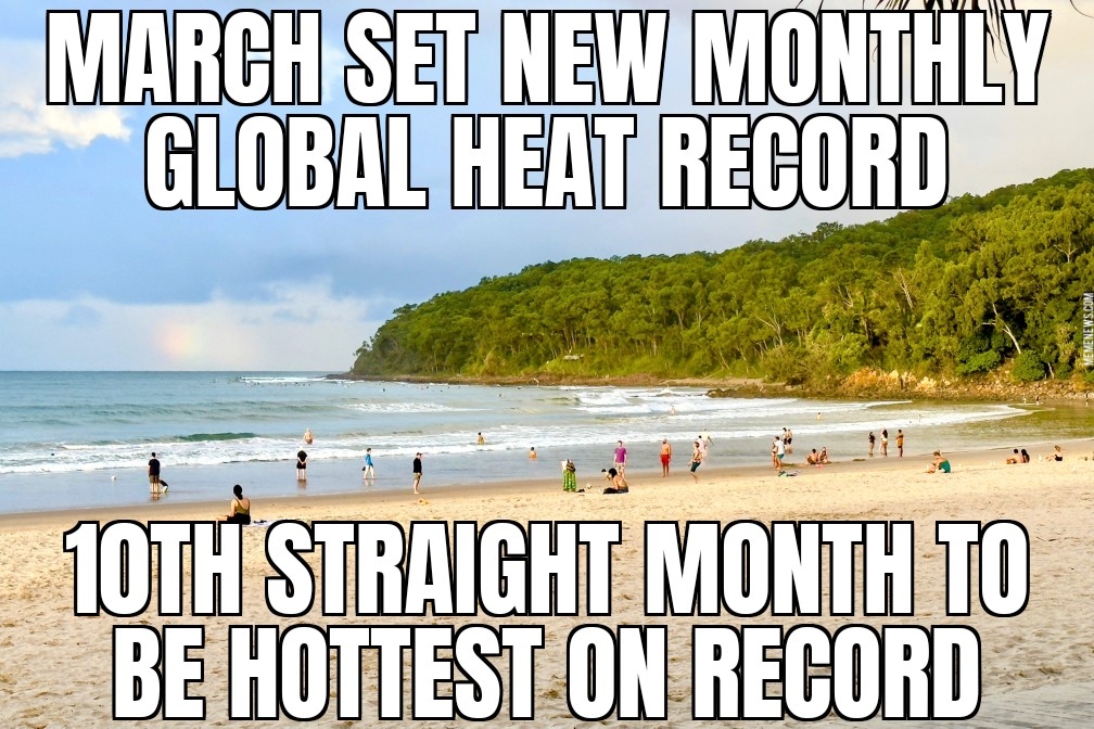 March sets global heat record