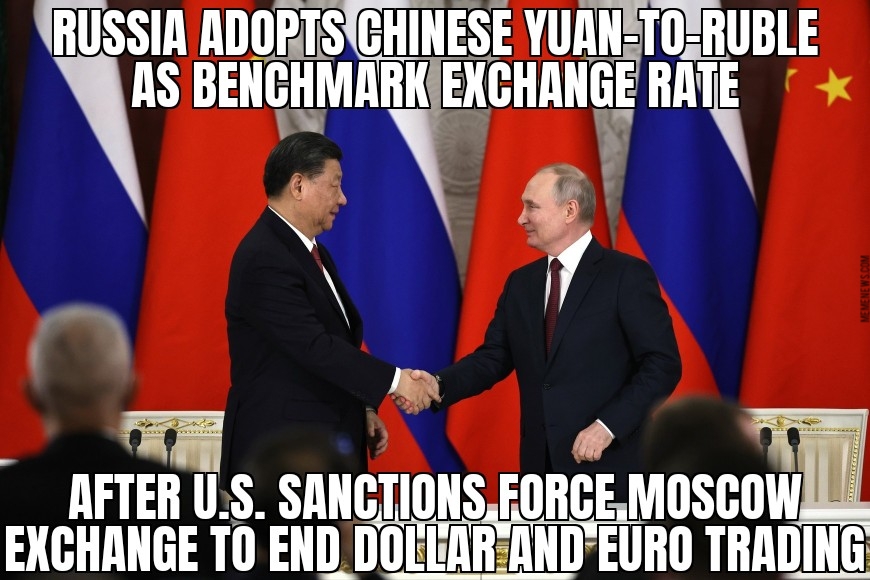 Russia adopts Chinese Yuan as main exchange