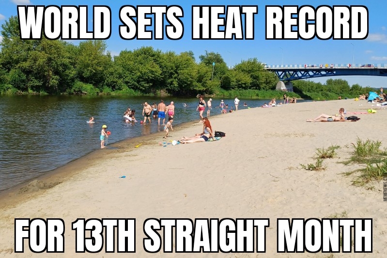 World sets monthly heat record