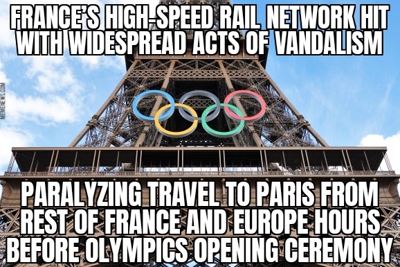 France rail network vandalized before Olympics opening ceremony