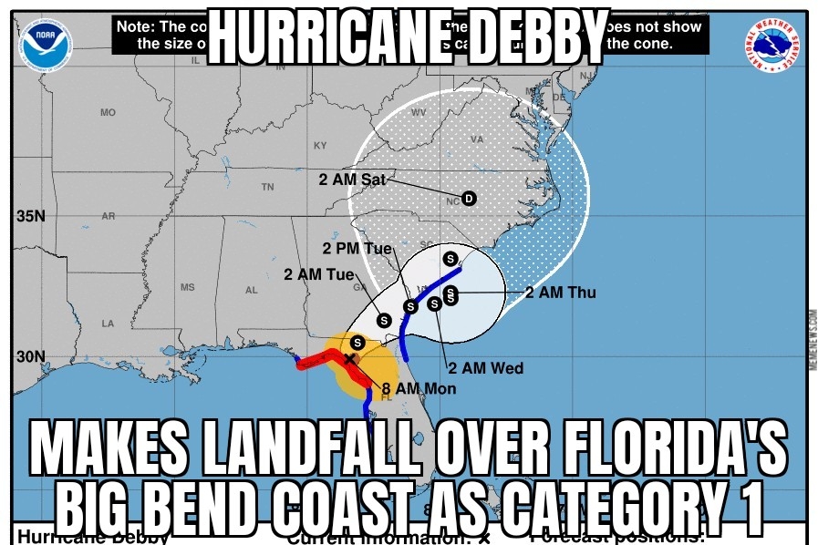 Hurricane Debby makes Florida landfall