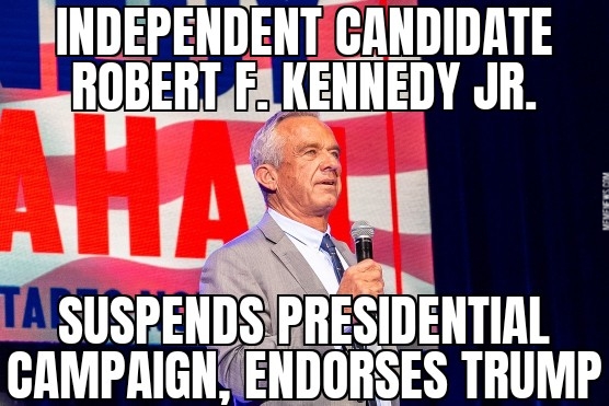 RFK Jr. drops out, endorses Trump