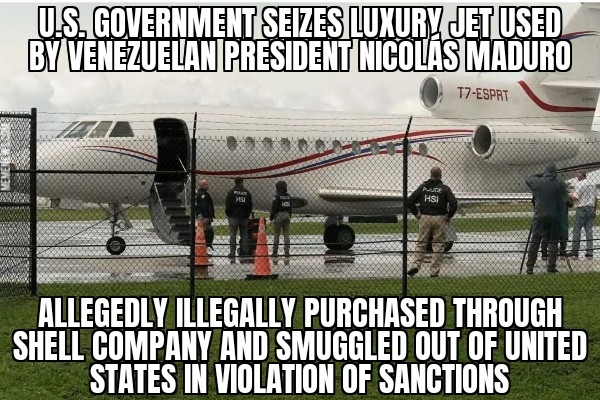 U.S. seizes jet used by Venezuela president Maduro