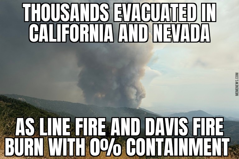California Line Fire, Nevada Davis Fire