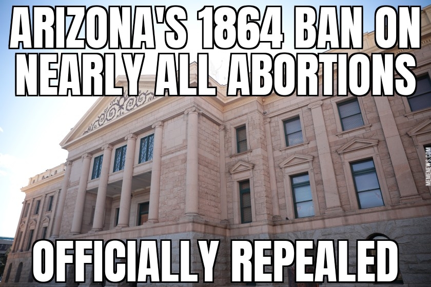 Arizona abortion ban repealed