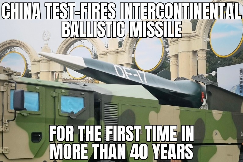 China tests ICBM