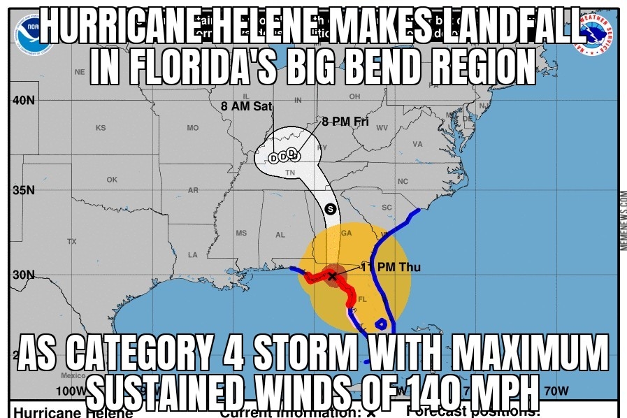 Hurricane Helene makes Florida landfall