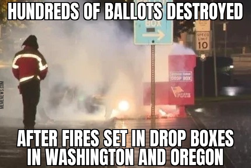Ballot drop boxes burned